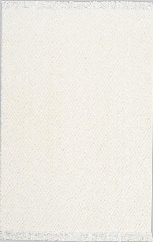 Geometric Area Rug – Machine Made Cream Rug with Soft 21 mm Pile Height