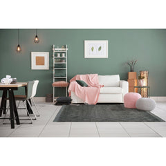 Grey Geometric Area Rug – Machine Made Polypropylene Carpet with Soft Pile