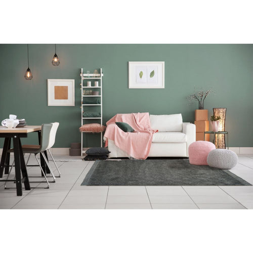 Grey Geometric Area Rug – Machine Made Polypropylene Carpet with Soft Pile