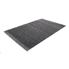 Grey Geometric Area Rug – Machine Made Polypropylene Carpet with Soft Pile