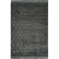 Grey Geometric Area Rug – Machine Made Polypropylene Carpet with Soft Pile