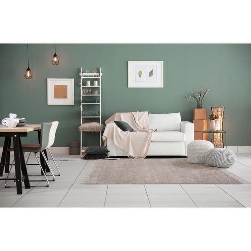 Machine Made Area Rug - Geometric Mink Color Carpet With Soft Texture & 21mm Pile Height