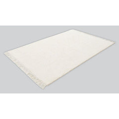 Machine Made Area Rug – Cream Geometric Polypropylene Carpet With Soft Pile