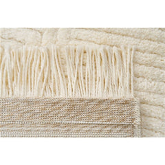 Machine Made Area Rug – Cream Geometric Polypropylene Carpet With Soft Pile