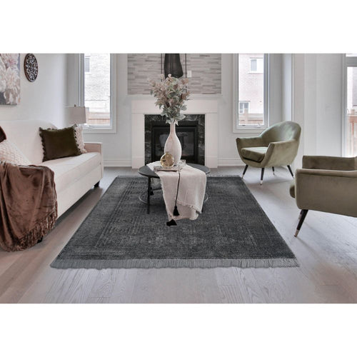 Grey Geometric Area Rug – Machine Made Polyp Rug with 21 mm Pile Height