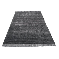 Grey Geometric Area Rug – Machine Made Polyp Rug with 21 mm Pile Height