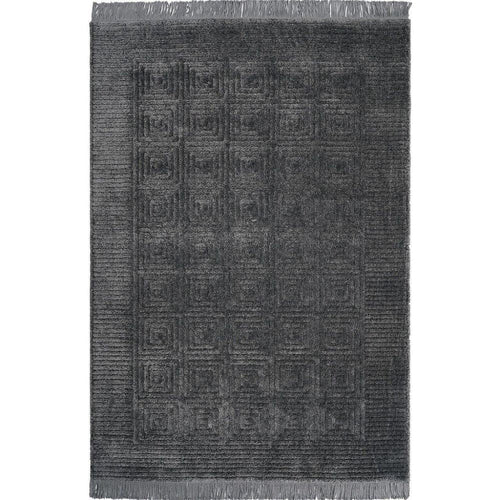 Grey Geometric Area Rug – Machine Made Polyp Rug with 21 mm Pile Height