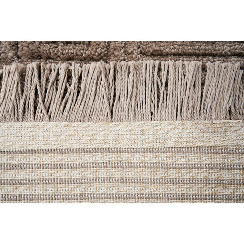 Machine Made Area Rug - Geometric Mink Rug With Soft Pile Carpet, Antislip & Washable