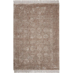 Machine Made Area Rug - Geometric Mink Rug With Soft Pile Carpet, Antislip & Washable