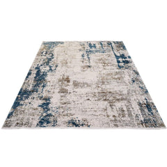 Bamboo Area Rug - Modern Machine Made Cream Viscose Bamboo Yarn Carpet