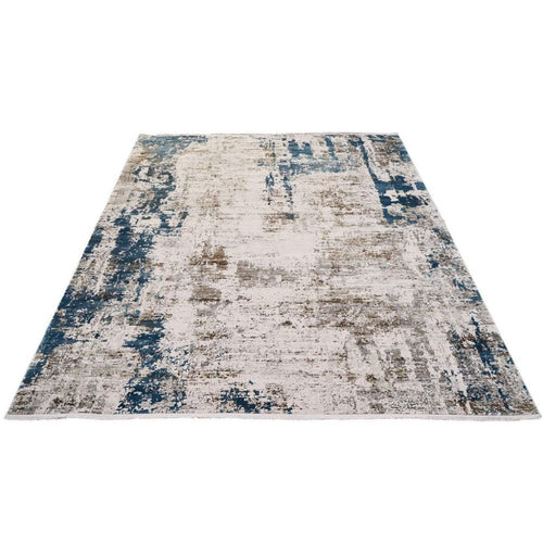 Bamboo Area Rug - Modern Machine Made Cream Viscose Bamboo Yarn Carpet