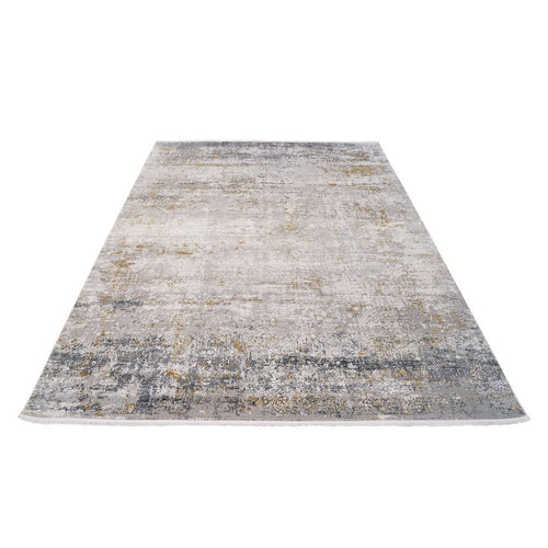 Bamboo Yarn Area Rug – Classic Cream Machine Made Rug with Anti Slip Flatweave