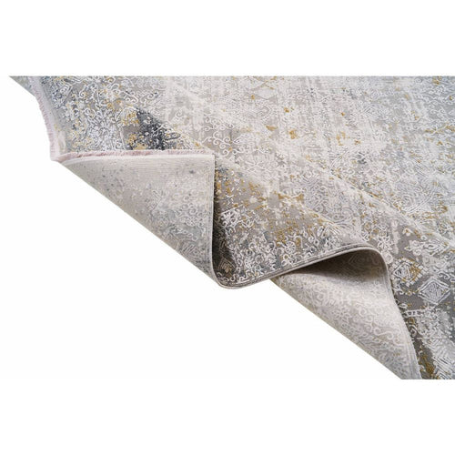 Bamboo Yarn Area Rug – Classic Cream Machine Made Rug with Anti Slip Flatweave