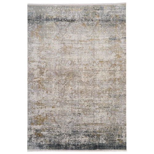 Bamboo Yarn Area Rug – Classic Cream Machine Made Rug with Anti Slip Flatweave