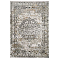 Bamboo Area Rug - Classic Viscose Bamboo Yarn Machine Made Cream Carpet