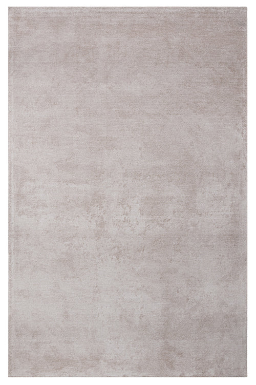 Natural Viscose Rug - 3S Cream Modern Machine Made Axminster Technique Carpet