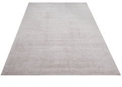 Natural Viscose Rug - 3S Cream Modern Machine Made Axminster Technique Carpet