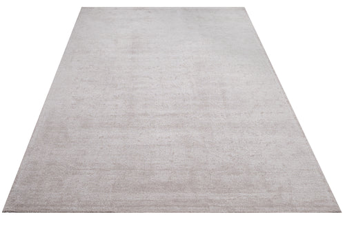 Natural Viscose Rug - 3S Cream Modern Machine Made Axminster Technique Carpet