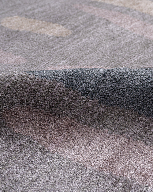 Powder Pink Rug - Modern Machine Made Axminster Woven Viscose Carpet