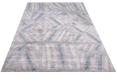 Powder Pink Rug - Modern Machine Made Axminster Woven Viscose Carpet