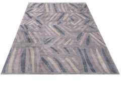 Powder Pink Rug - Modern Machine Made Axminster Woven Viscose Carpet