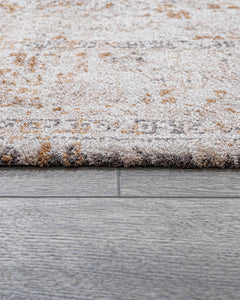 Viscose Axminster Rug – Cream Medallion Machine Made Carpet by 3S Brand