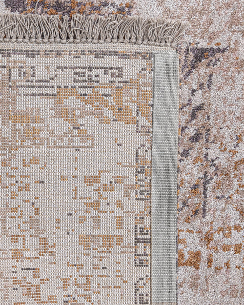 Viscose Axminster Rug – Cream Medallion Machine Made Carpet by 3S Brand