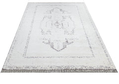 Viscose Axminster Rug – Cream Medallion Carpet With Soft Texture & Durable Design
