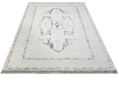 Viscose Axminster Rug – Cream Medallion Carpet With Soft Texture & Durable Design