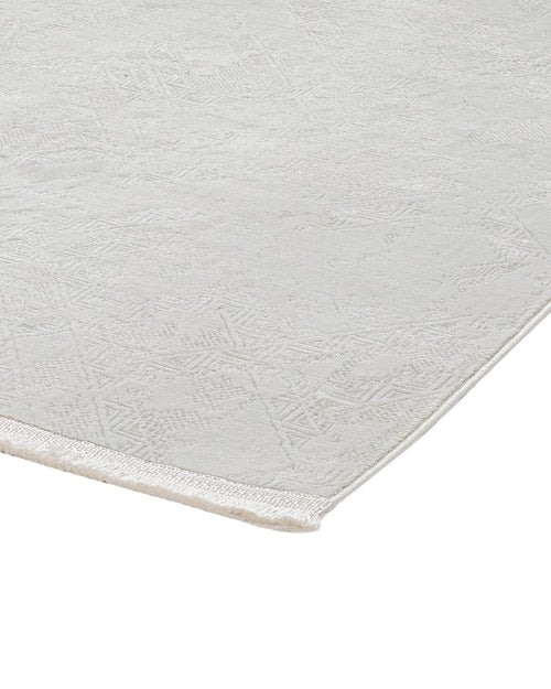 Cream Geometric Rug – Machine Made Area Rug with 8 mm Pile Height & Overlock Edge