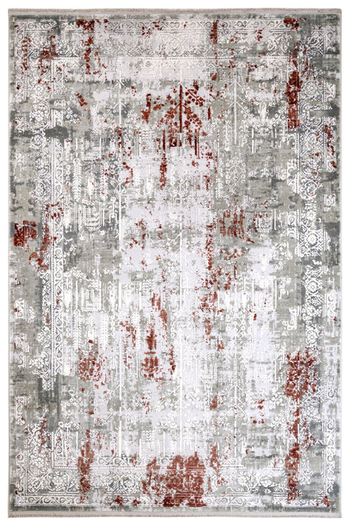 Vintage Area Rug – Burgundy Machine Made Acrylic Rug with Fringed Edges