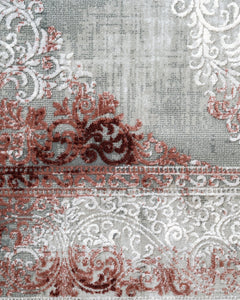 Burgundy Area Rug - Classic Machine Made Rug with Fringed Edges & Non Slip