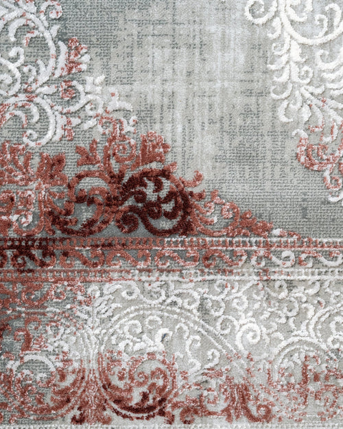 Burgundy Area Rug - Classic Machine Made Rug with Fringed Edges & Non Slip