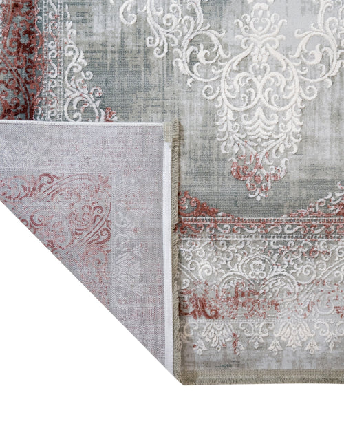 Burgundy Area Rug - Classic Machine Made Rug with Fringed Edges & Non Slip