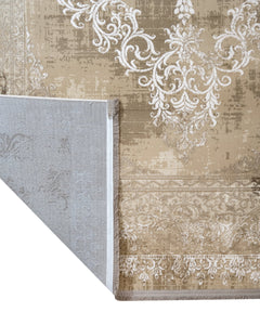 Machine Made Area Rug – Durable Acrylic Carpet with Fringed Edge for Living Room