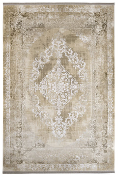 Machine Made Area Rug – Durable Acrylic Carpet with Fringed Edge for Living Room