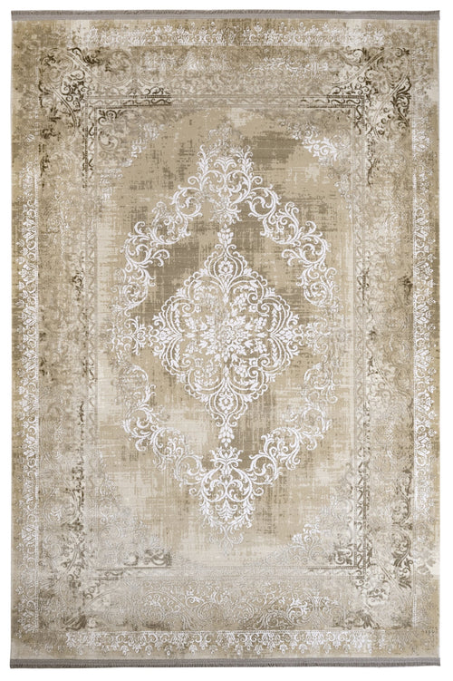 Machine Made Area Rug – Durable Acrylic Carpet with Fringed Edge for Living Room