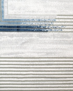 Machine Made Area Rug - Cornflower Blue Acrylic Rug With Fringed Edge Carpet