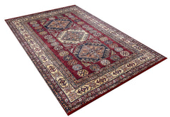 Novotroitsk Red Geometric Digital Print Area Rug