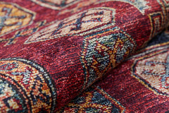 Novotroitsk Red Geometric Digital Print Area Rug