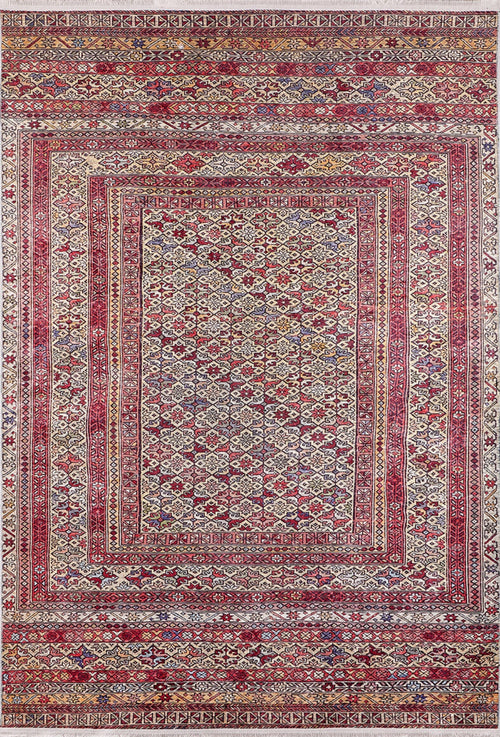 Solikamsk Red Geometric Digital Print Area Rug