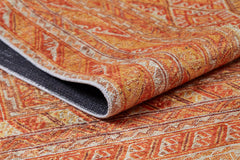 Orange Geometric Area Rug – Digital Print, Non Slip, Antibacterial Carpet