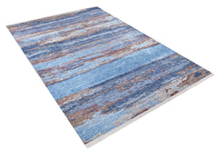 Modern Digital Area Rug – Blue Digital Print Carpet, Non Slip, Antibacterial