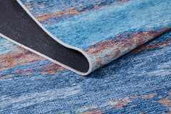 Modern Digital Area Rug – Blue Digital Print Carpet, Non Slip, Antibacterial