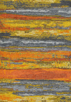 Modern Area Rug – Portalegre Orange Digital Print Non Slip Carpet