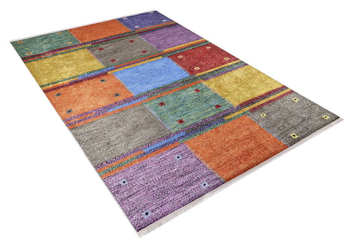 Patchwork Area Rug | Digital Print Multicolor Floor Rug - Non Slip, Antibacterial