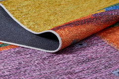 Patchwork Area Rug | Digital Print Multicolor Floor Rug - Non Slip, Antibacterial