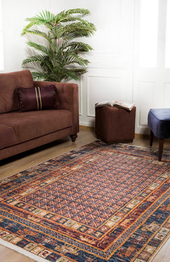 Magadan Brown Frame Digital Print Area Rug