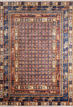 Magadan Brown Frame Digital Print Area Rug
