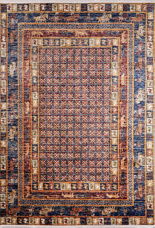 Magadan Brown Frame Digital Print Area Rug